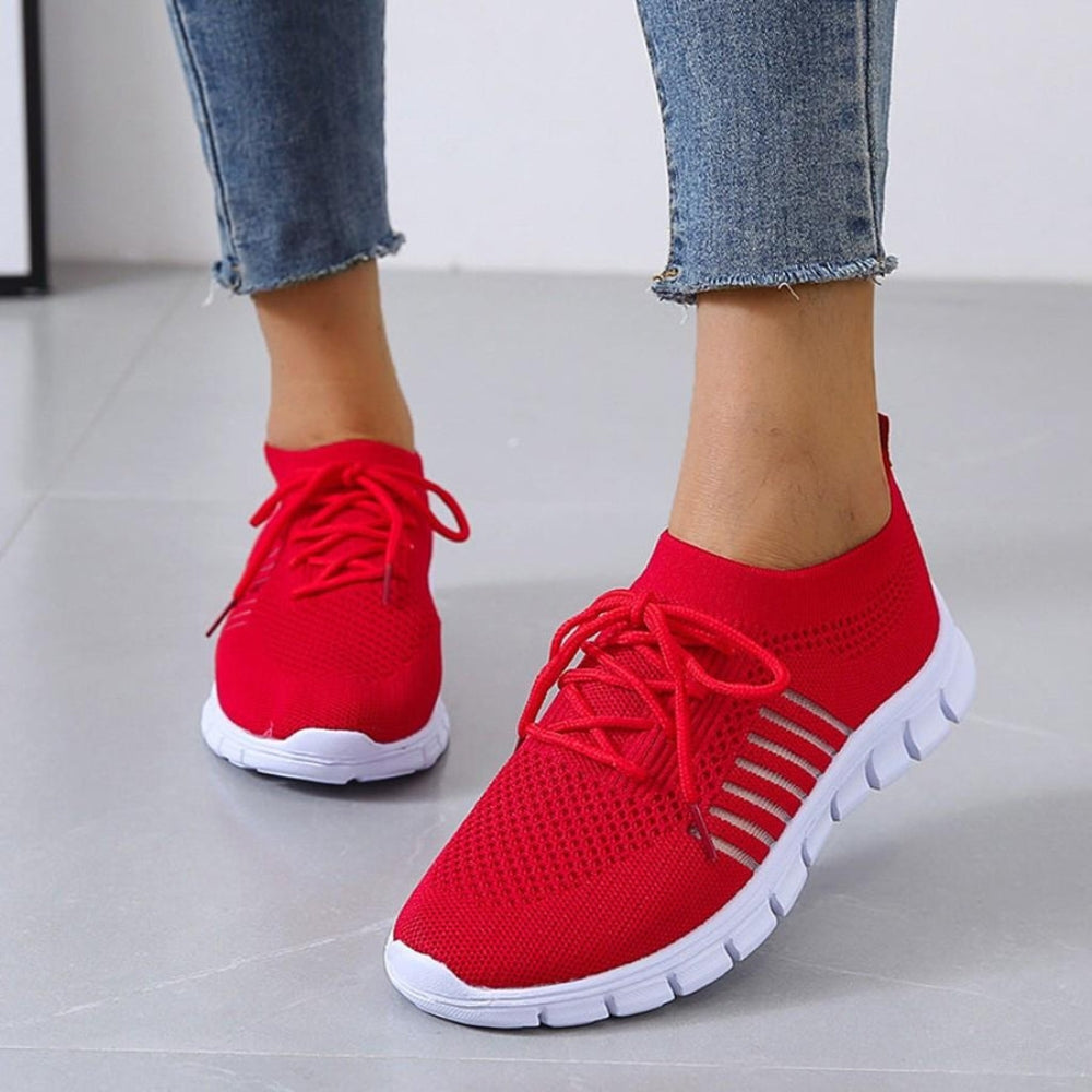 Baskets rouges Monreux Elise pour femme – look sportif et confortable