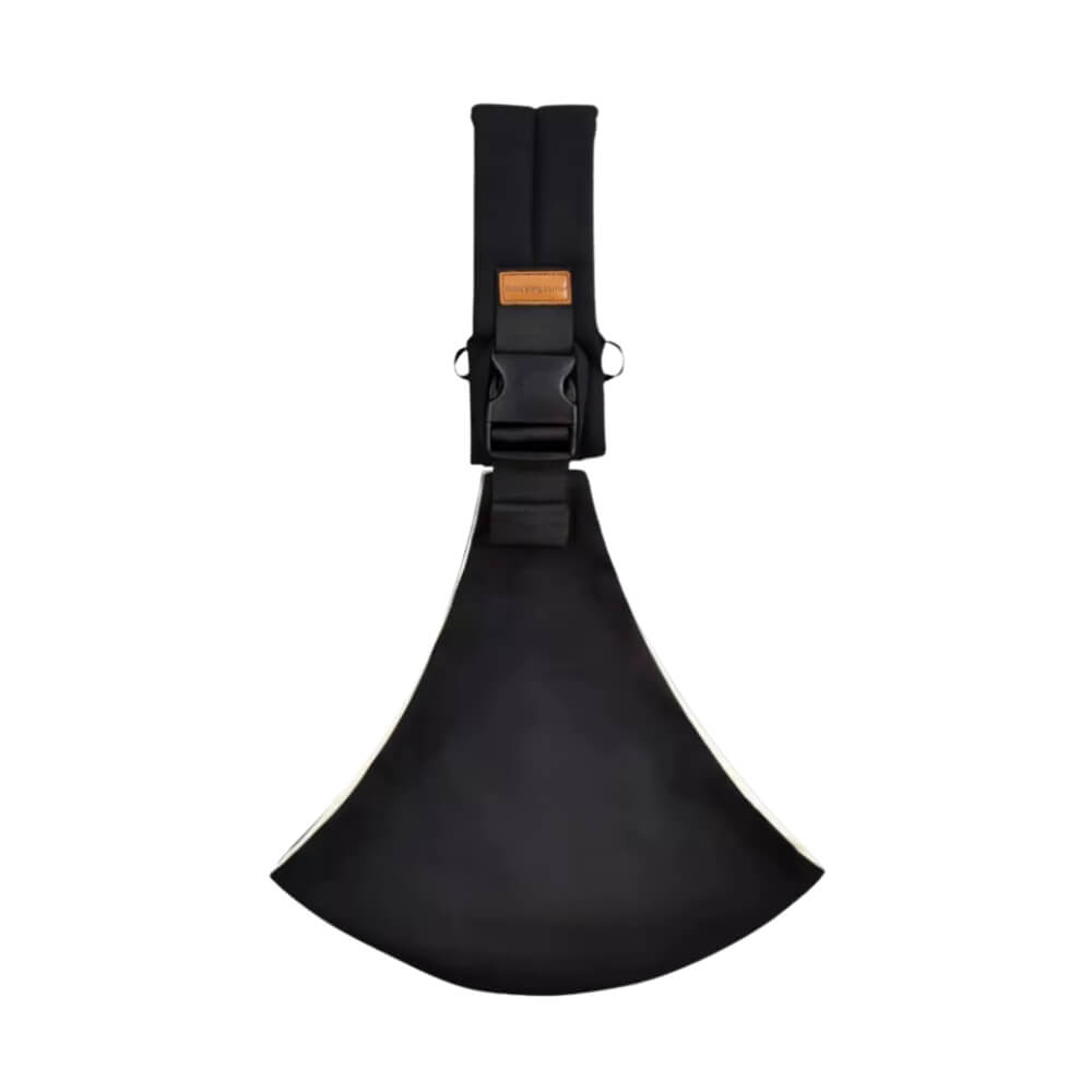 Porte-bébé Monreux Snugli noir uni avec sangle renforcée et clip sécurisé.